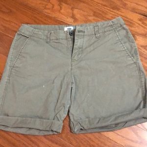 Khaki roll-up shorts